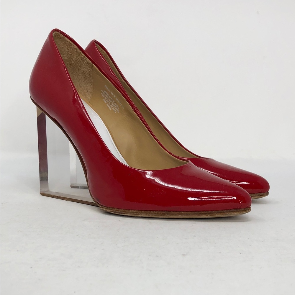 Maison Martin Margiela x H&M Plexi Red Patent Leather Womens Wedge Heels Size 10 - Picture 3 of 10